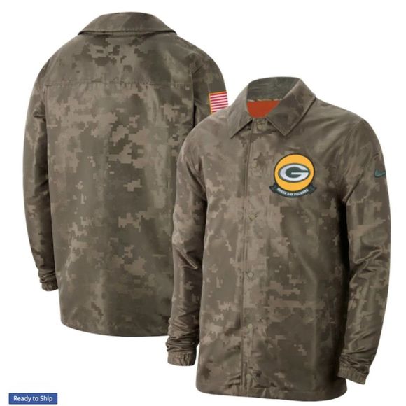 Green Bay Packers Nike 2019 Salute to Service Sideline Lightweight Jacket - Picture 1 of 4